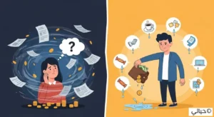 توضيح بصري للأخطاء المالية الشائعة التي تعيق الاستقرار المالي والنمو