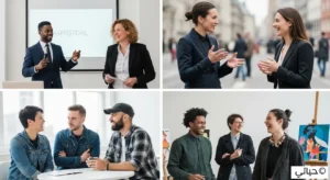 رسم توضيحي يمثل اكتشاف أنواع الشخصيات الكاريزمية المختلفة وكيفية اختيار النمط المناسب لشخصيتك