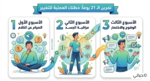 مخطط زمني لجدول تمرين لمدة 21 يوماً يهدف لتطوير مهارات التواصل وبناء عادات إيجابية جديدة