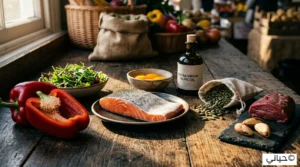 سلة من الخضروات والفواكه الطازجة المليئة بالفيتامينات والمعادن الطبيعية التي أعادت لي طاقتي وحيويتي