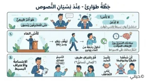شخص يأخذ رشفة ماء بهدوء ليستجمع أفكاره، كدليل على أن الابتسامة والهدوء هما خطة الطوارئ الأجمل لتجاوز أي تعثر أمام الناس