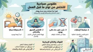 طقوس صباحية هادئة لبدء يوم عمل بثقة وراحة نفسية وتقليل التوتر المهني