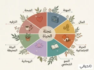عجلة الحياة - كيف تقيّم حياتك وتحقق التوازن؟ 2 ما مجالات عجلة الحياة الثمانية؟